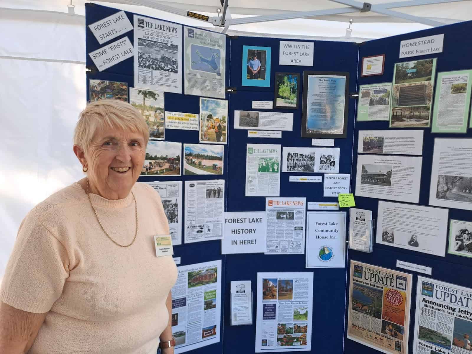 Richlands, Inala and Suburbs History Group president Angela Naumann had a great time sharing the history of the area with local residents. Photo: Corin Mackay, The Lake News.